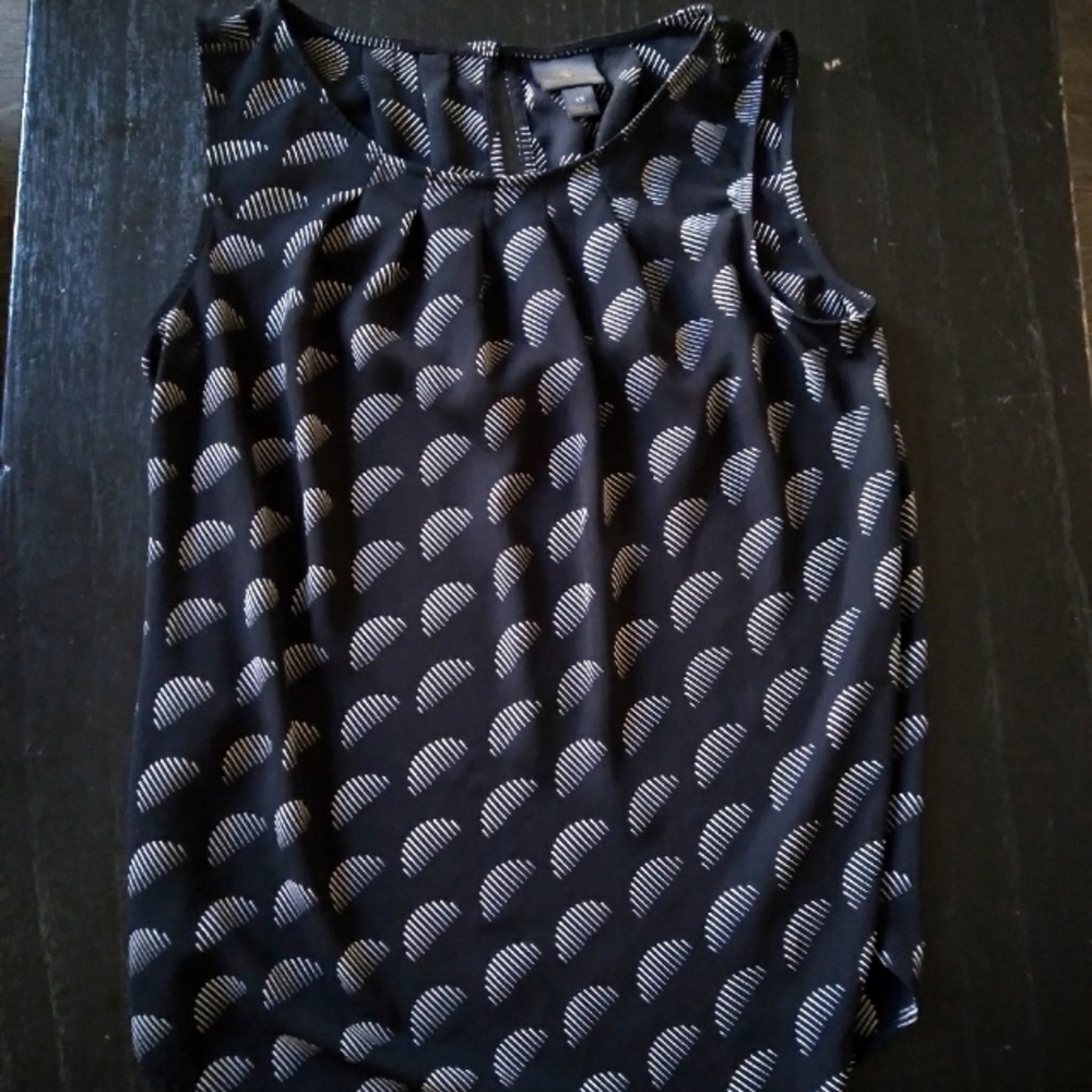 Worthington Sheer Blouse Black with Pattern